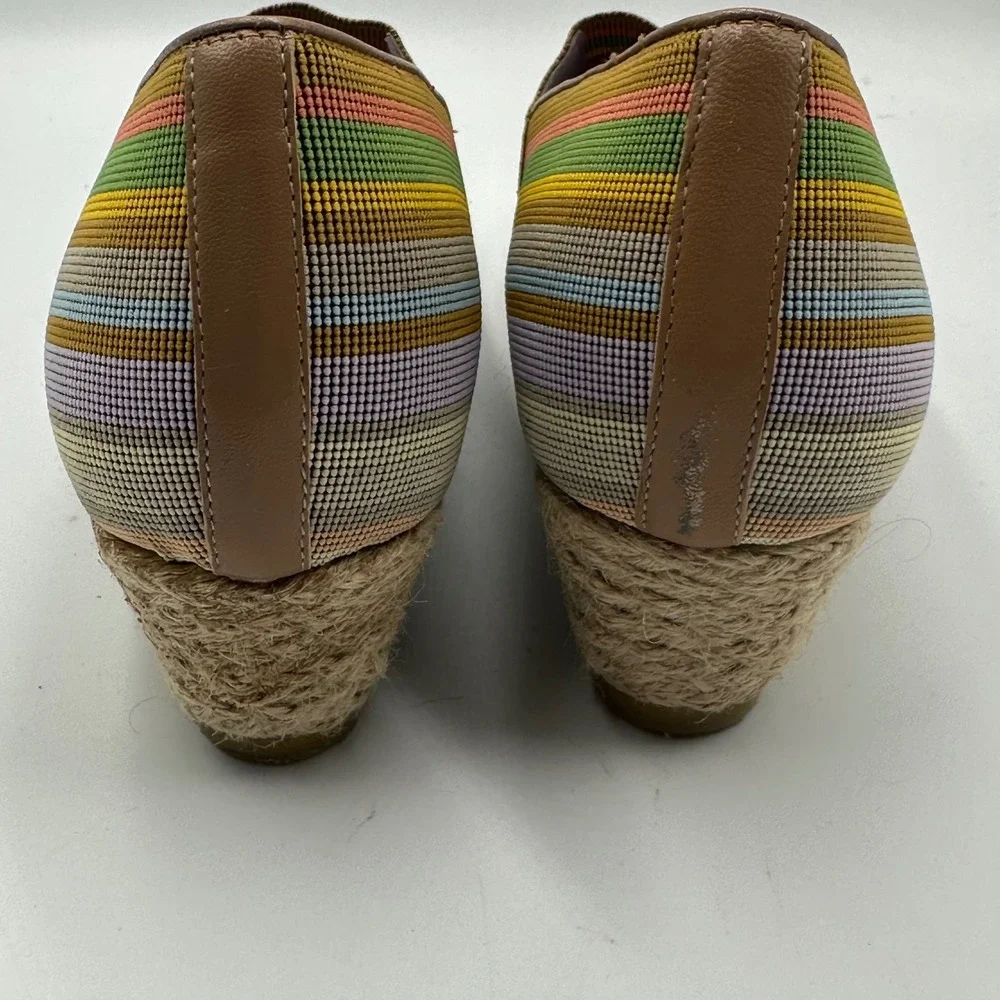SAS Espadrille Wedge Womens 9N Multicolor Striped Made in Italy Low Heel Slip On